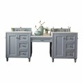 James Martin Vanities Copper Cove Encore 86in Double Vanity Set, Silver Gray w/ 3 CM White Zeus Quartz Top 301-V86-SL-DU-3WZ